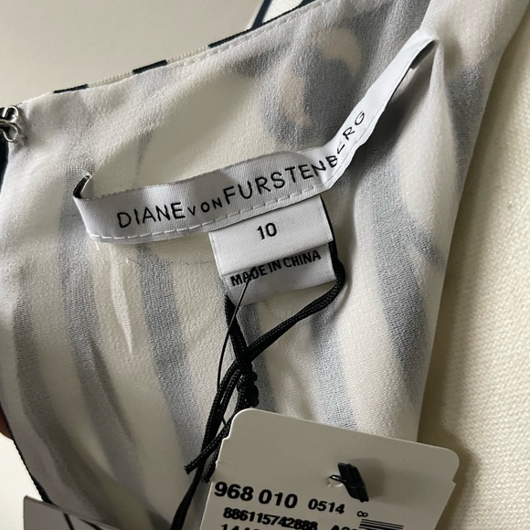 New Diane von Furstenberg Silk Striped Floral Dress - Picture 11 of 12